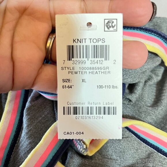 Epic Threads Womens Ribbed Knitted Tank Top With Multicolor Straps  Pewter Heath - Picture 6 of 6